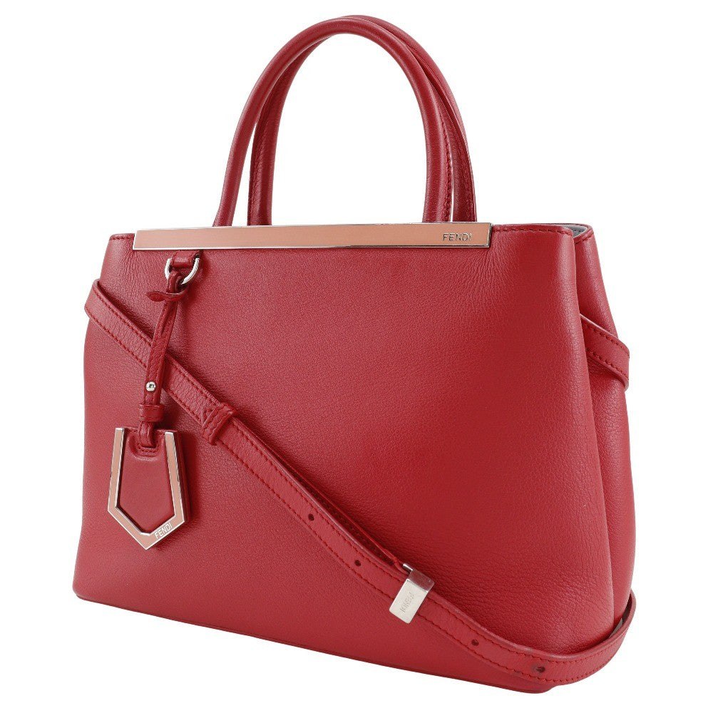 Fendi 2Jours Bag Leather Red Calfskin Tote Bag Bag (Pre-Owned)