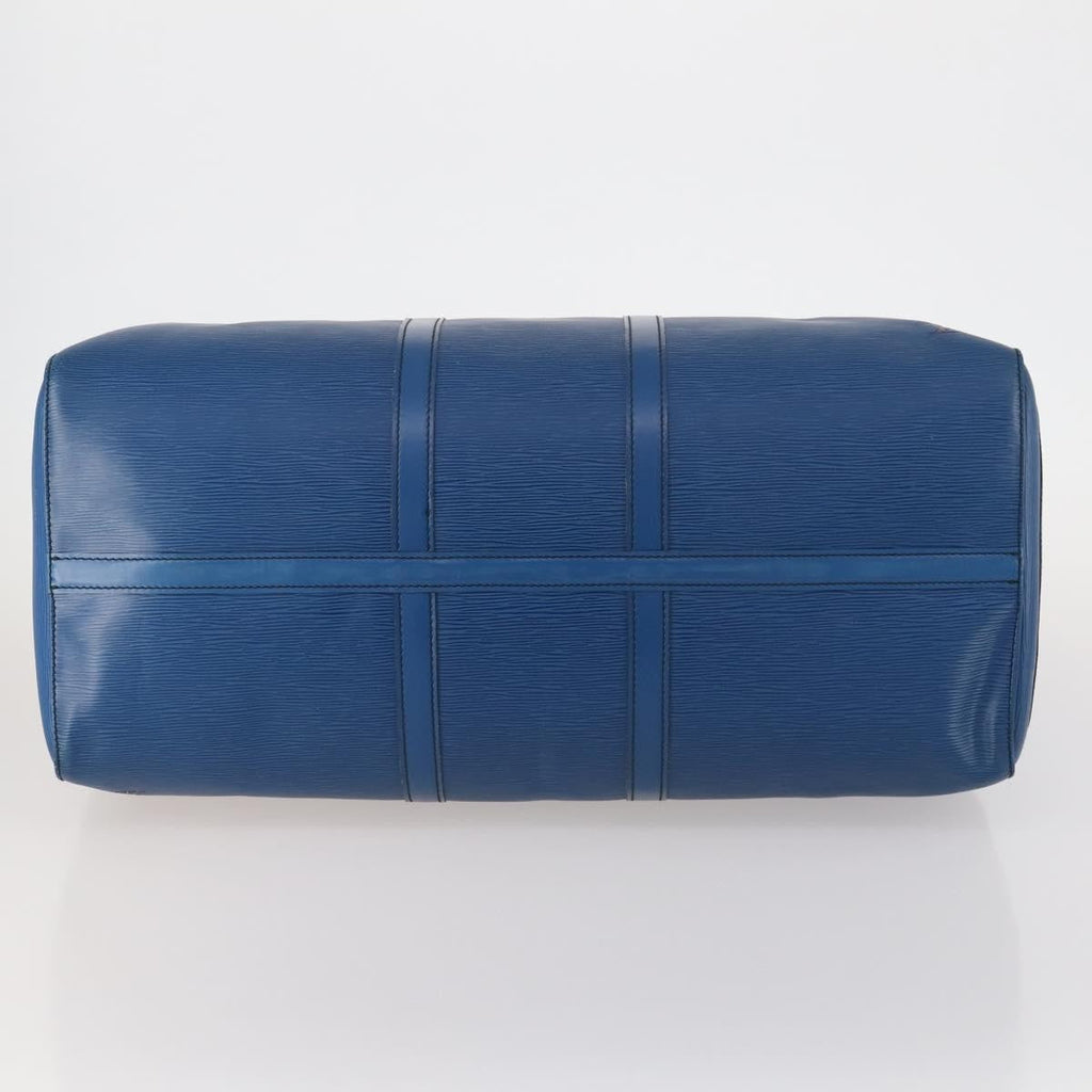 Louis Vuitton Keepall Bag Epi Leather Blue Leather Travel Bag Bag (Pre-Owned)