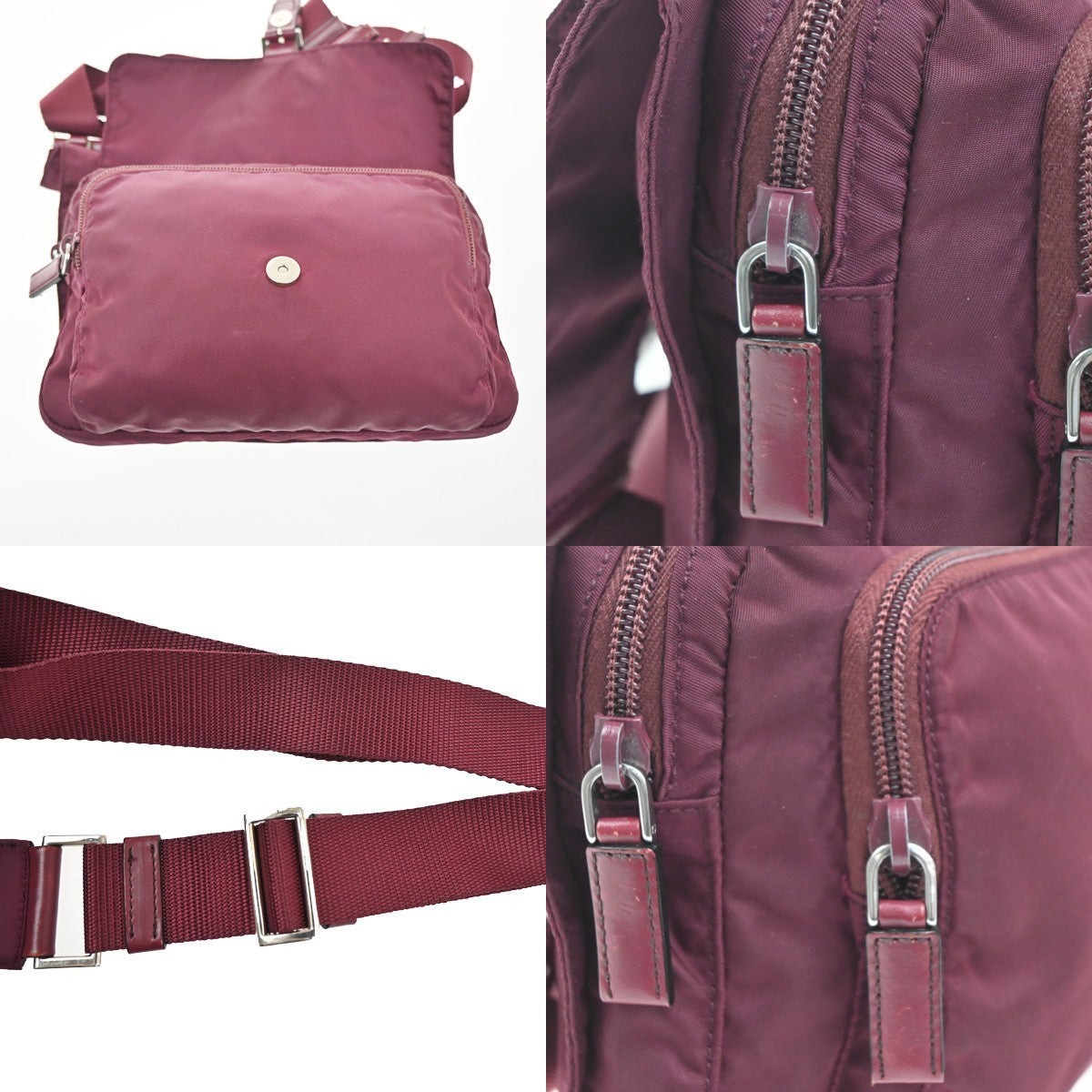 Prada Messenger Bag Printed Tessuto Red Nylon Crossbody Bag Bag (Pre-Owned)