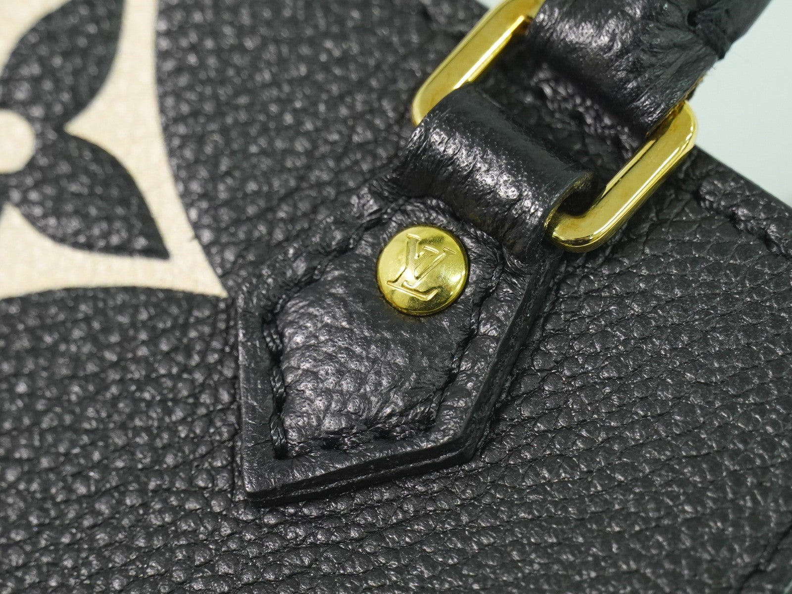 Louis Vuitton Petit Sac Plat Bag Bicolor Monogram Empreinte Giant Black Leather Tote Bag Bag (Pre-Owned)
