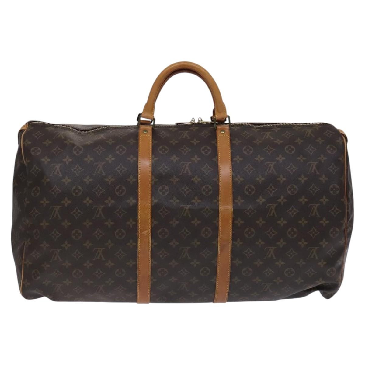 Louis Vuitton Keepall Bag Monogram Canvas Brown Canvas Travel Bag Bag (Pre-Owned)