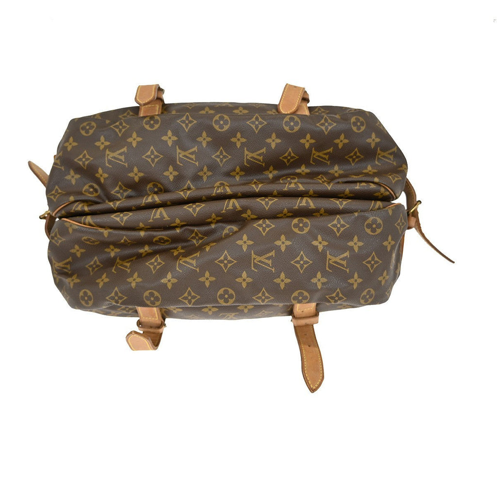 Louis Vuitton Saumur Handbag Monogram Canvas Brown Canvas Shoulder Bag Bag (Pre-Owned)