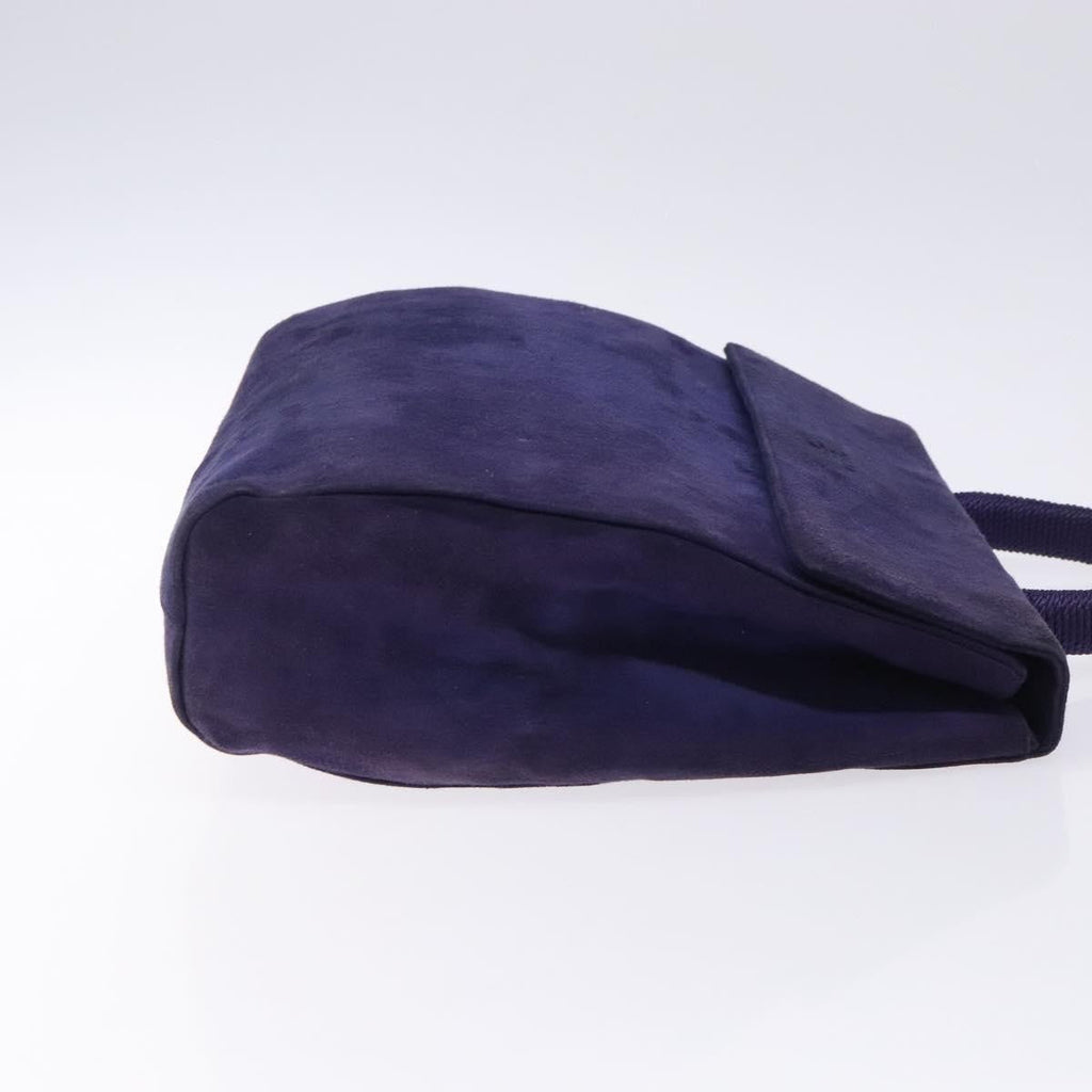 Prada Vintage Handbag Suede Purple Suede Handbag (Pre-Owned)