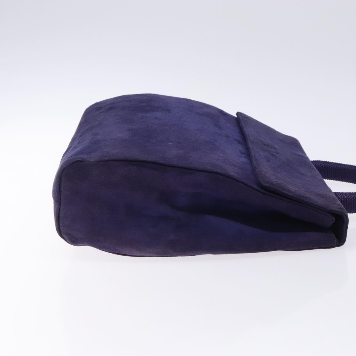 Prada Vintage Handbag Suede Purple Suede Handbag (Pre-Owned)