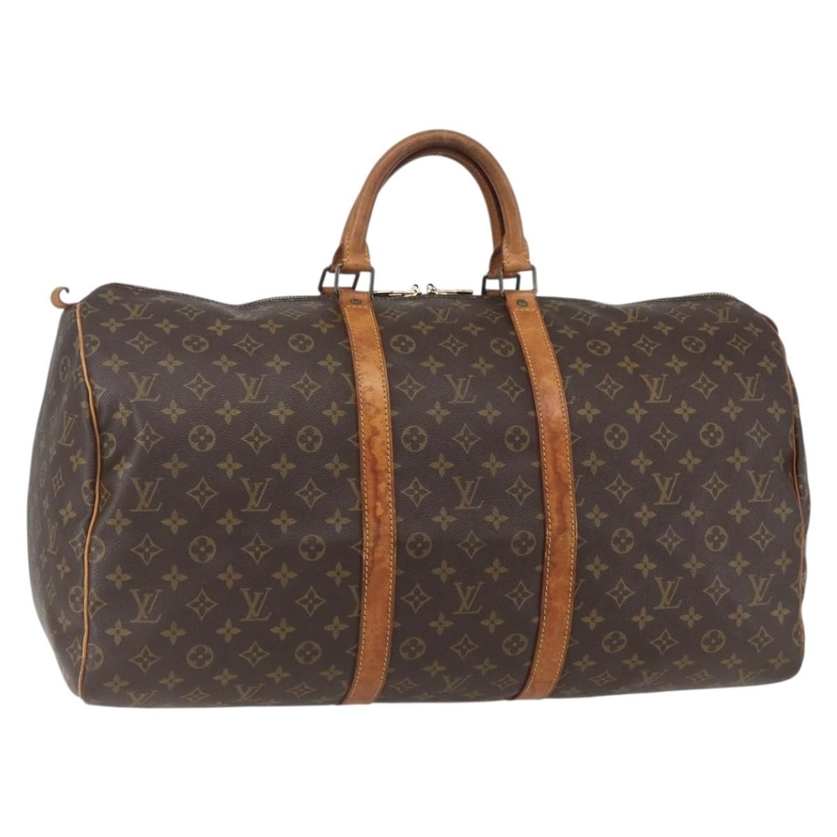 Louis Vuitton Keepall Bag Monogram Canvas Brown Canvas Travel Bag Bag (Pre-Owned)