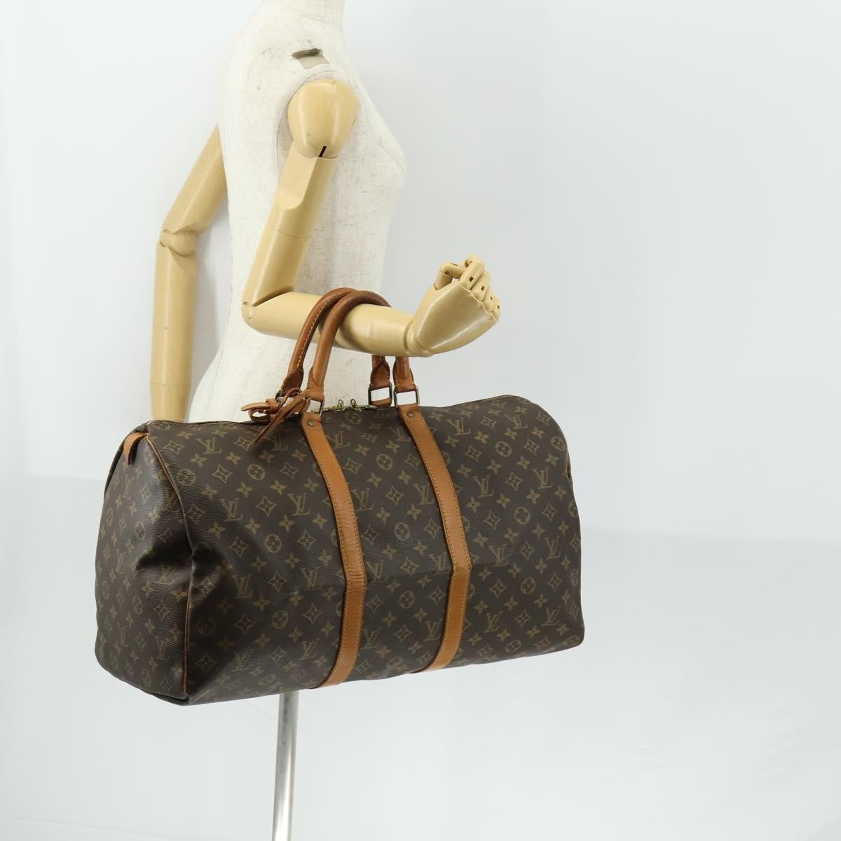 Louis Vuitton Keepall Bag Monogram Canvas Brown Canvas Travel Bag Bag (Pre-Owned)