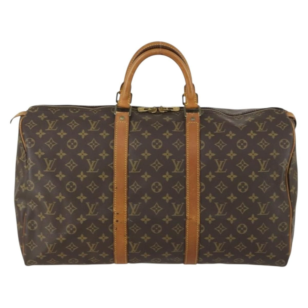 Louis Vuitton Keepall Bag Monogram Canvas Brown Canvas Travel Bag Bag (Pre-Owned)