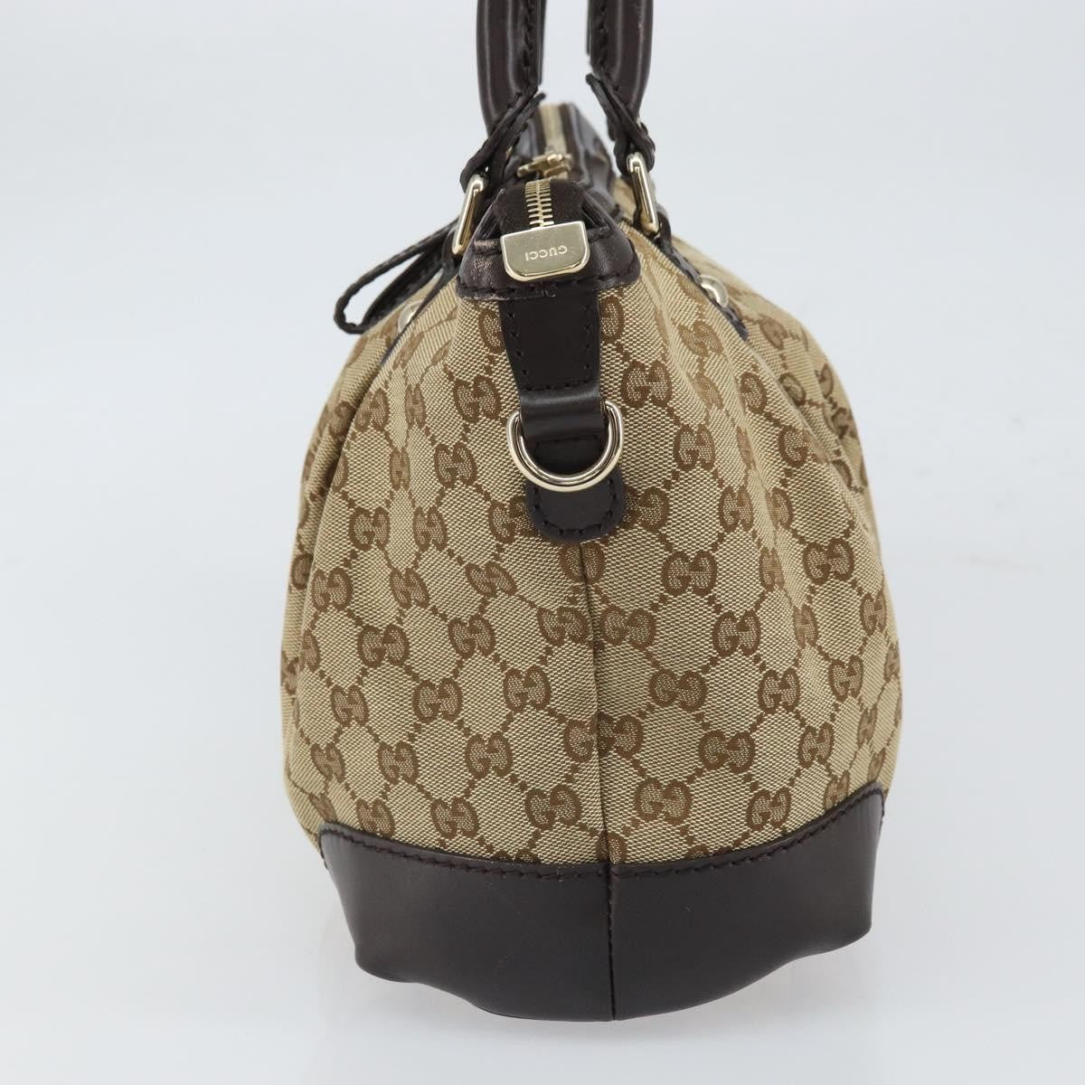 Gucci Sukey Top Handle Satchel Gg Canvas With Leather Beige Canvas Handbag (Pre-Owned)