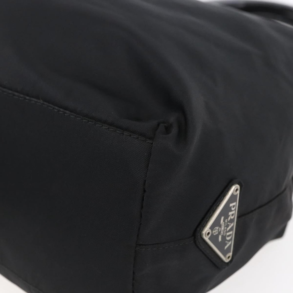 Prada Vintage Handbag Tessuto Black Nylon Handbag (Pre-Owned)