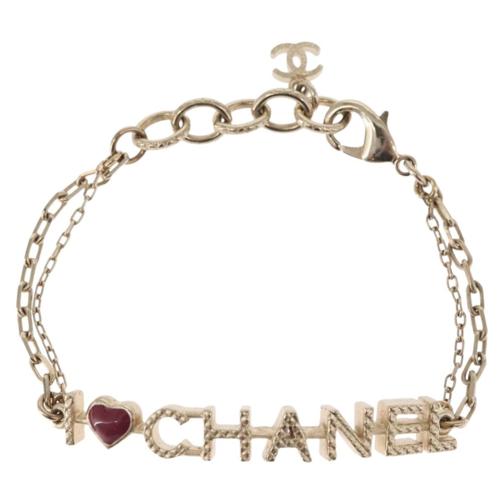 Chanel I Love Chanel Bracelet Metal With Resin Gold Metal Bracelet Jewelry (Pre-Owned)