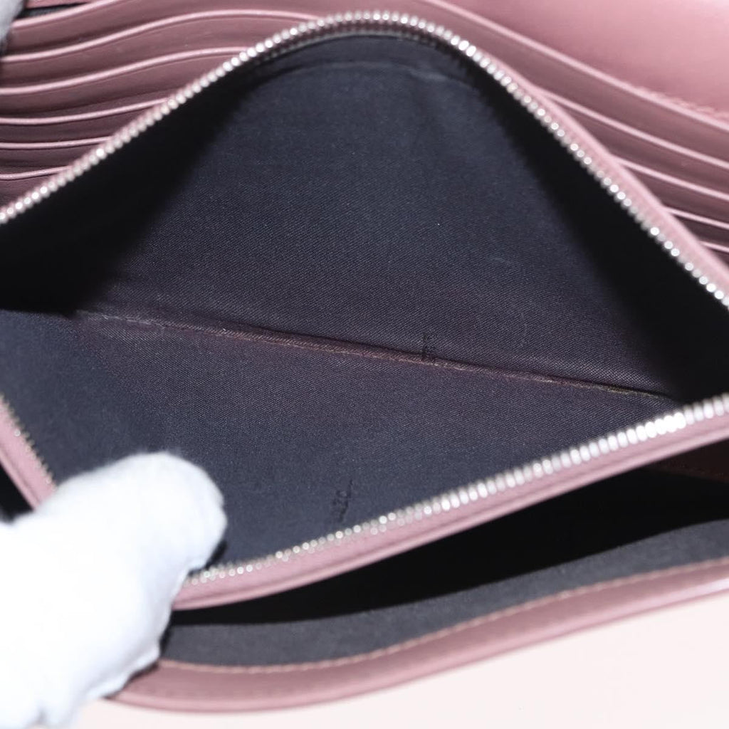 Fendi F Is Fendi Wallet On Chain Leather Pink Leather Shoulder Bag Bag (Pre-Owned)