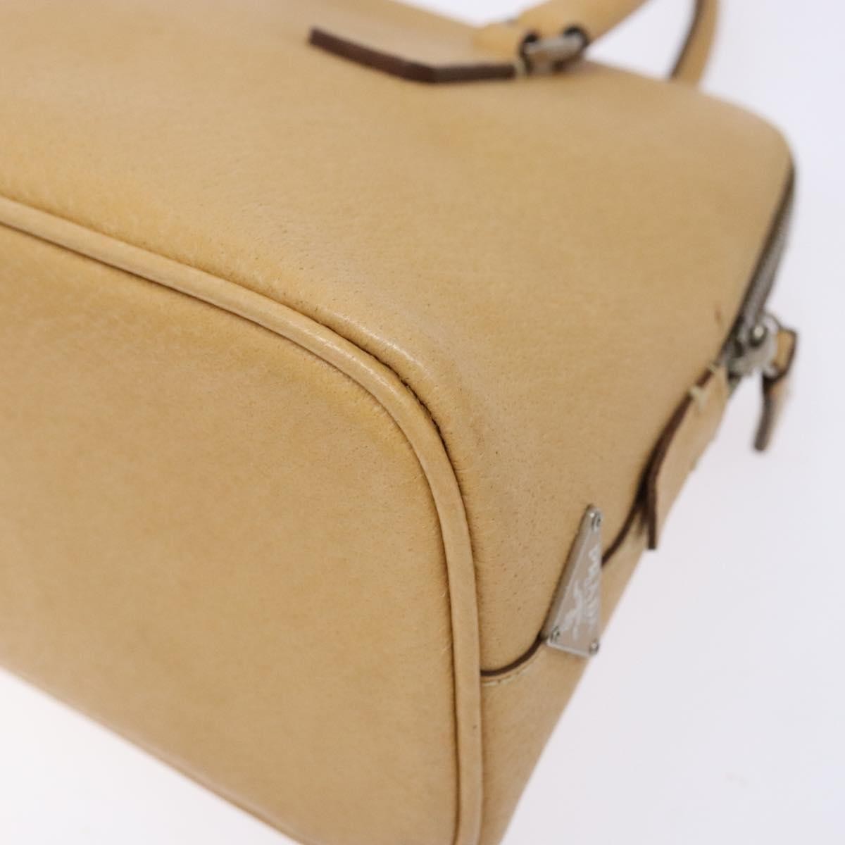 Prada Cuir Promenade Bag Saffiano Leather Beige Leather Handbag (Pre-Owned)
