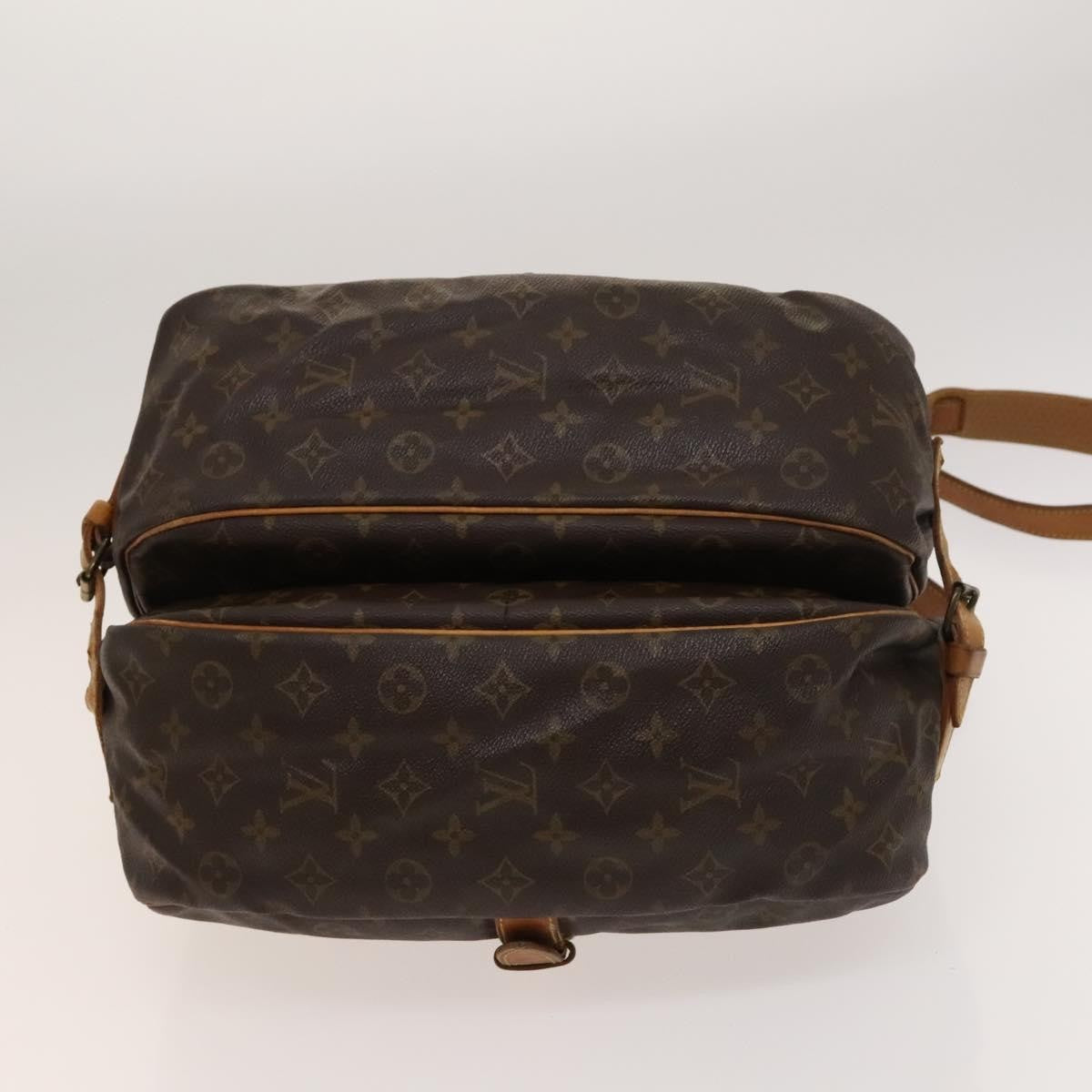 Louis Vuitton Saumur Handbag Monogram Canvas Brown Canvas Shoulder Bag Bag (Pre-Owned)