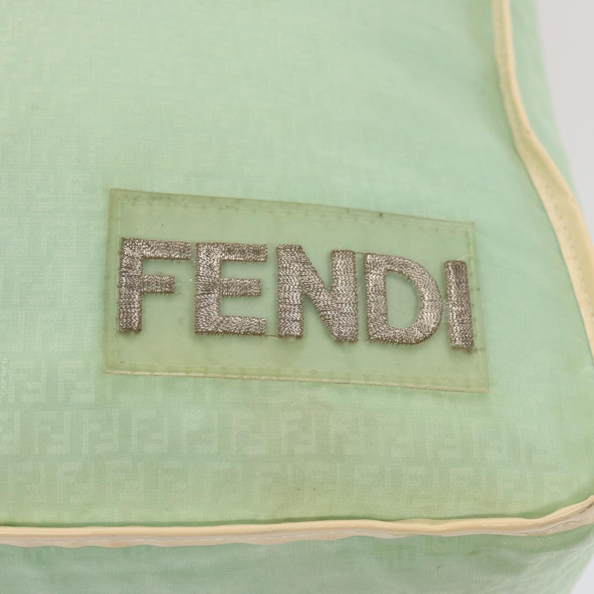 Fendi Vintage Ff Zip Shoulder Bag Zucchino Canvas Green Canvas Shoulder Bag Bag (Pre-Owned)