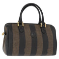 Fendi Vintage Pequin Convertible Boston Bag Coated Canvas Brown Canvas Travel Bag Bag (Pre-Owned)