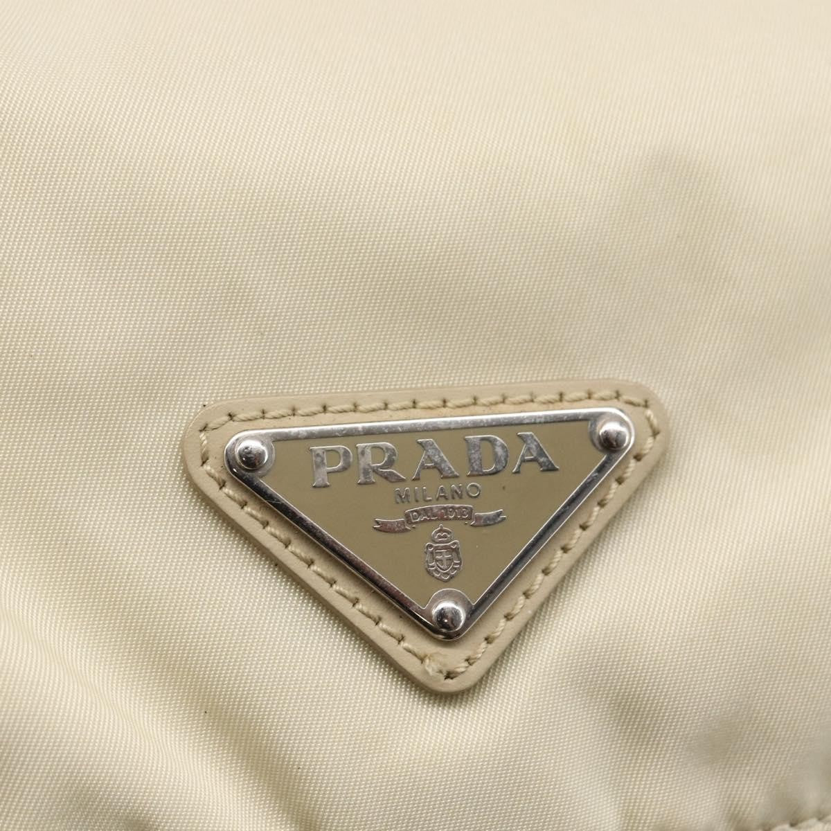 Prada Buckle Messenger Bag Tessuto Beige Nylon Shoulder Bag Bag (Pre-Owned)