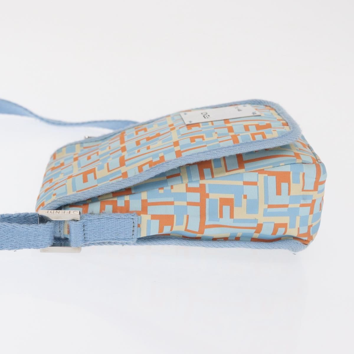 Fendi Logo Zucca Shoulder Bag Zucca Blue Canvas Shoulder Bag Bag (Pre-Owned)