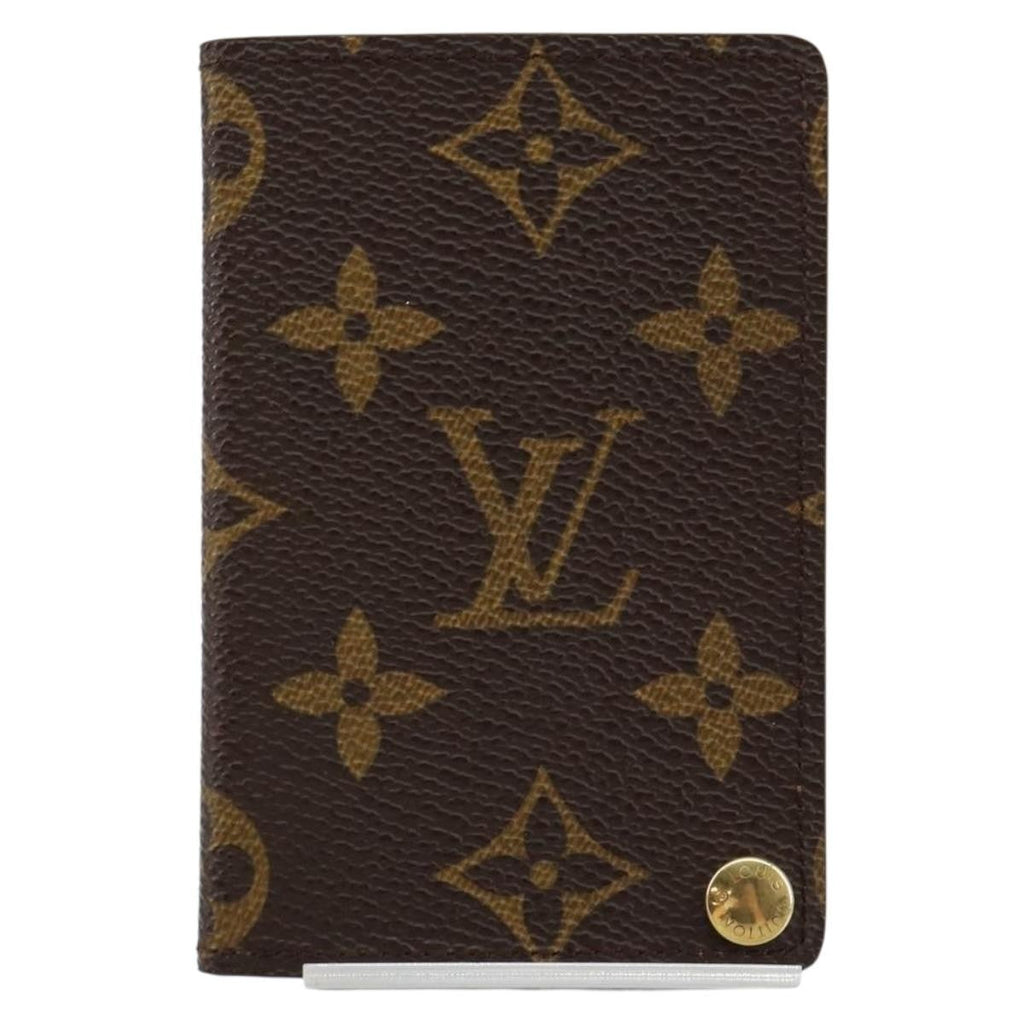 Louis Vuitton Porte Cartes Pression Card Case Monogram Canvas Brown Canvas Card Holders Accessory (Pre-Owned)