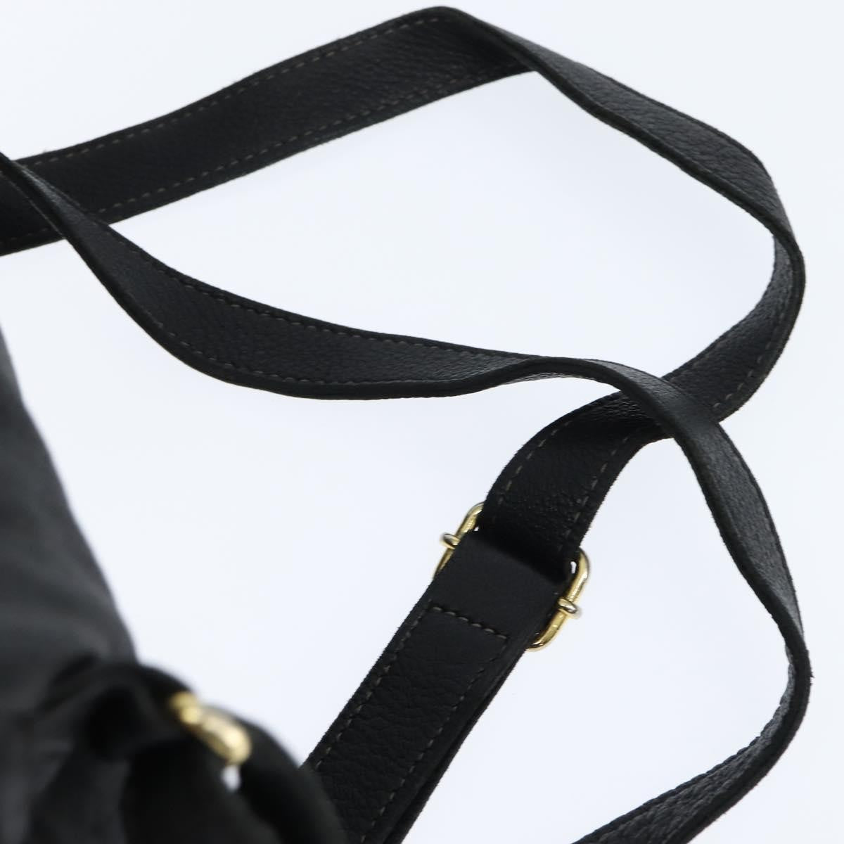 Fendi Logo Flap Drawstring Backpack Leather Black Leather Backpack Bag (Pre-Owned)