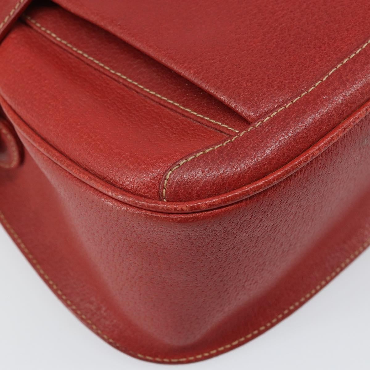 Gucci Vintage Shoulder Bag Leather Red Leather Shoulder Bag Bag (Pre-Owned)