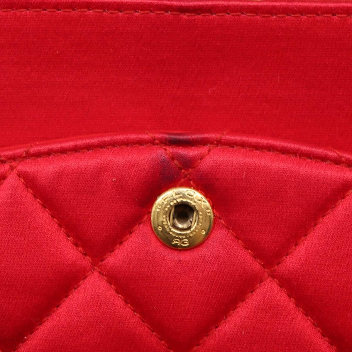 Chanel Timeless - Classic Double Flap Bag Quilted Satin Red Satin Shoulder Bag Bag (Pre-Owned)