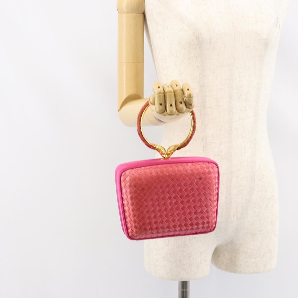 Bottega Veneta Intrecciato Clutch Bag Satin Pink Satin Clutche & Pouche Bag (Pre-Owned)