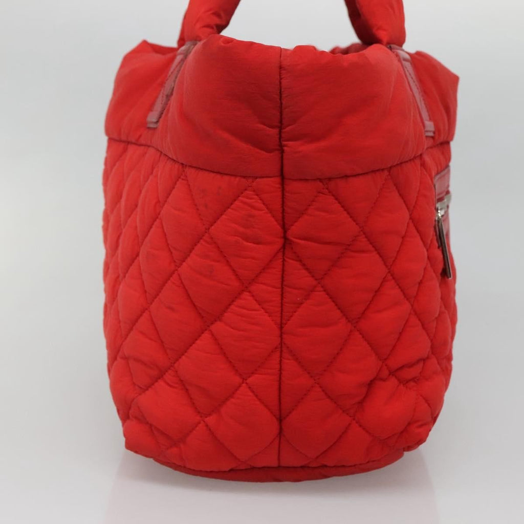 Chanel Coco Cocoon Reversible Tote Quilted Nylon Red Nylon Tote Bag Bag (Pre-Owned)