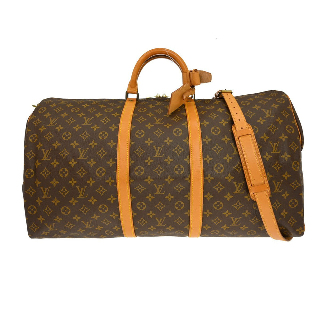Louis Vuitton Keepall Bandouliere Bag Monogram Canvas Brown Canvas Travel Bag Bag (Pre-Owned)