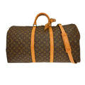 Louis Vuitton Keepall Bandouliere Bag Monogram Canvas Brown Canvas Travel Bag Bag (Pre-Owned)