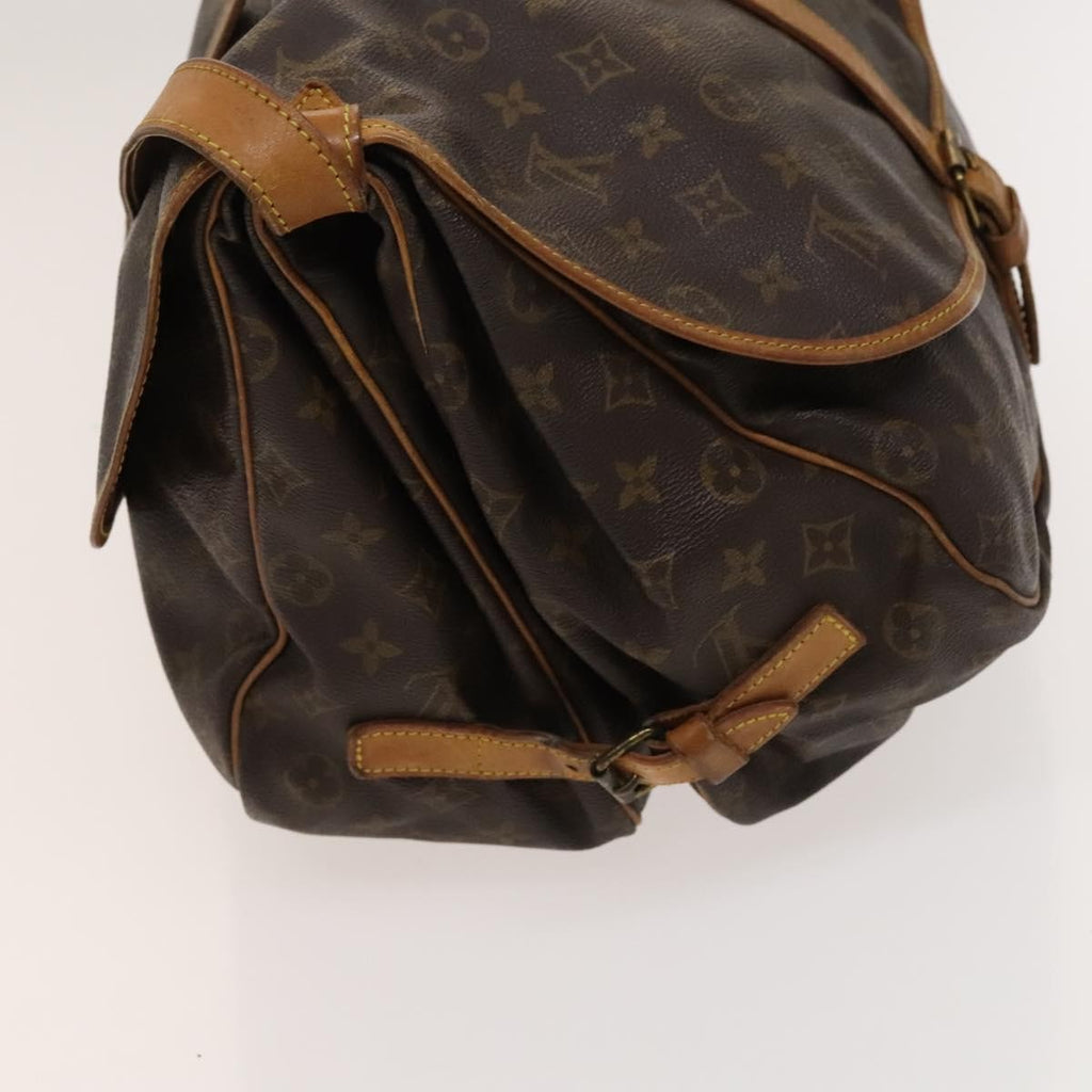 Louis Vuitton Saumur Handbag Monogram Canvas Brown Canvas Shoulder Bag Bag (Pre-Owned)