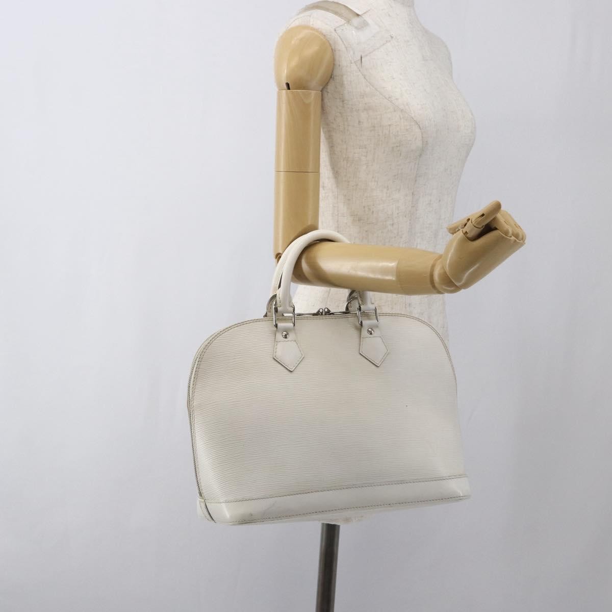 Louis Vuitton Alma Handbag Epi Leather White Leather Handbag (Pre-Owned)