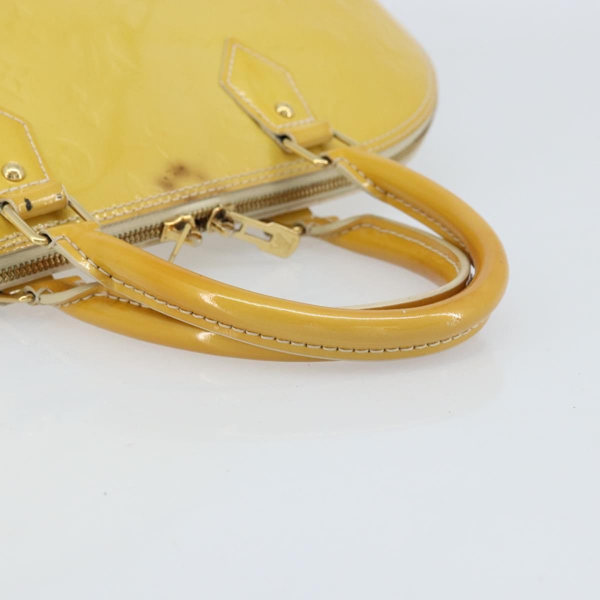 Louis Vuitton Alma Handbag Monogram Vernis Yellow Patent_Leather Handbag (Pre-Owned)