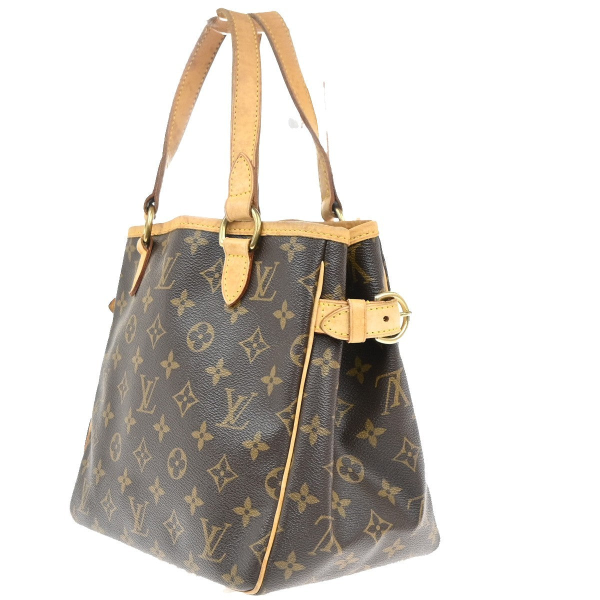 Louis Vuitton Batignolles Handbag Monogram Canvas Brown Leather Handbag (Pre-Owned)