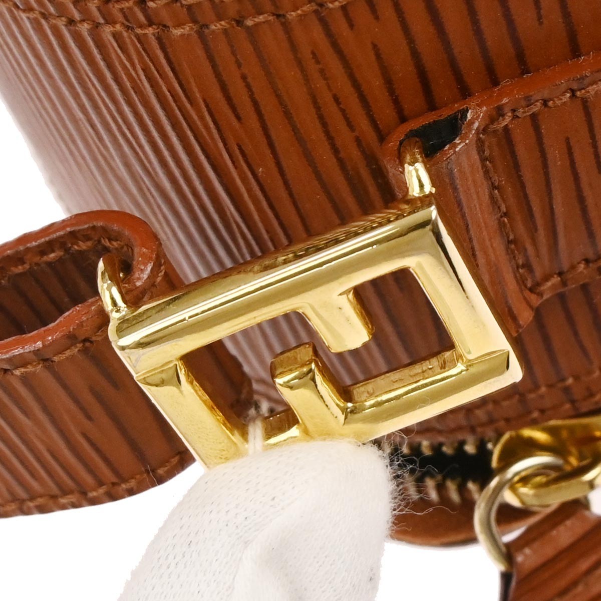 Fendi Vintage Shoulder Bag Leather Brown Leather Shoulder Bag Bag (Pre-Owned)