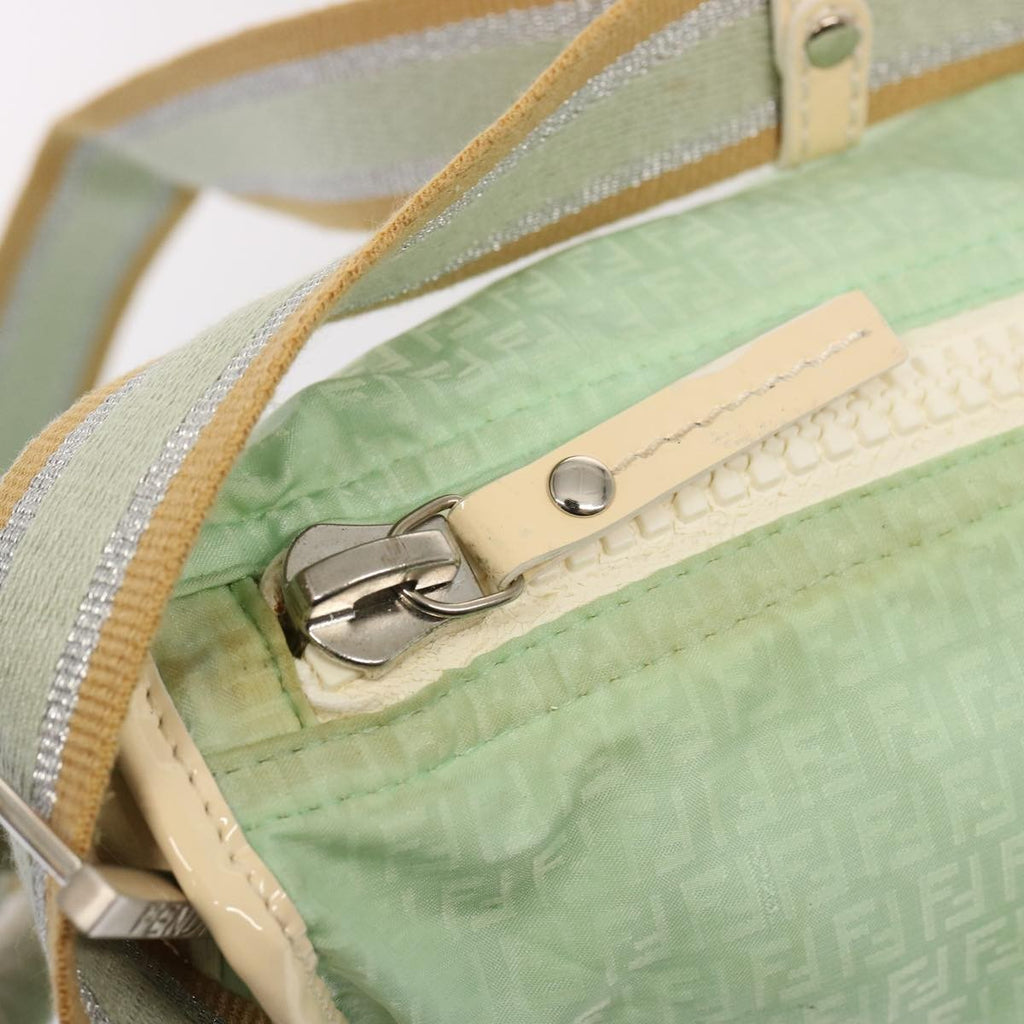 Fendi Vintage Ff Zip Shoulder Bag Zucchino Canvas Green Canvas Shoulder Bag Bag (Pre-Owned)