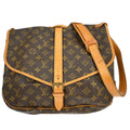 Louis Vuitton Saumur Handbag Monogram Canvas Brown Canvas Shoulder Bag Bag (Pre-Owned)