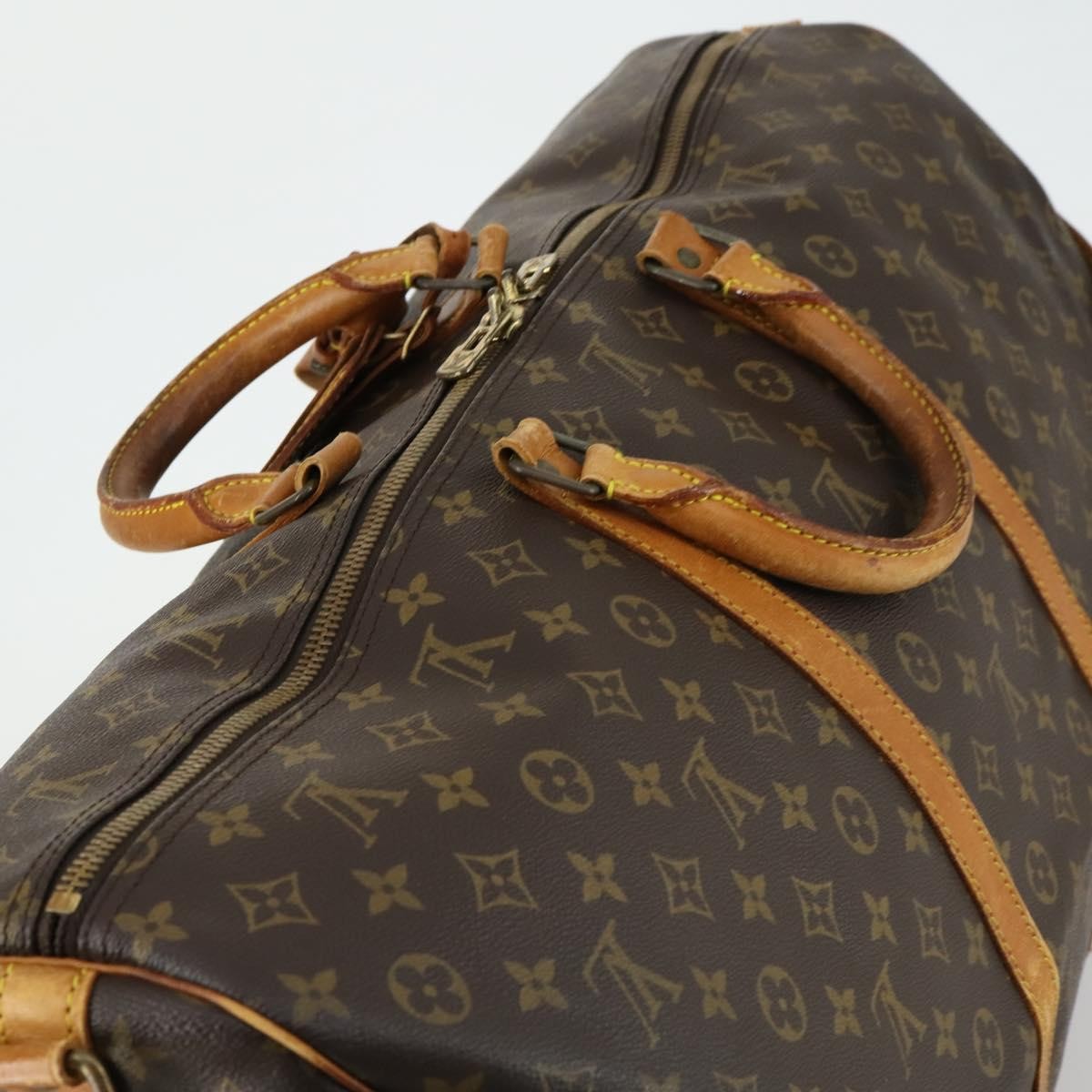 Louis Vuitton Keepall Bandouliere Bag Monogram Canvas Brown Canvas Travel Bag Bag (Pre-Owned)
