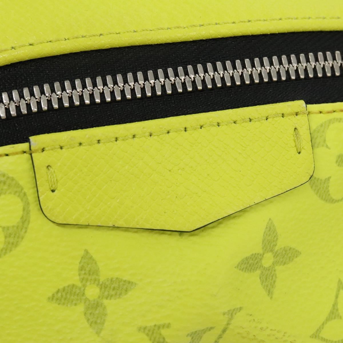 Louis Vuitton Discovery Backpack Monogram Taigarama Yellow Leather Backpack Bag (Pre-Owned)