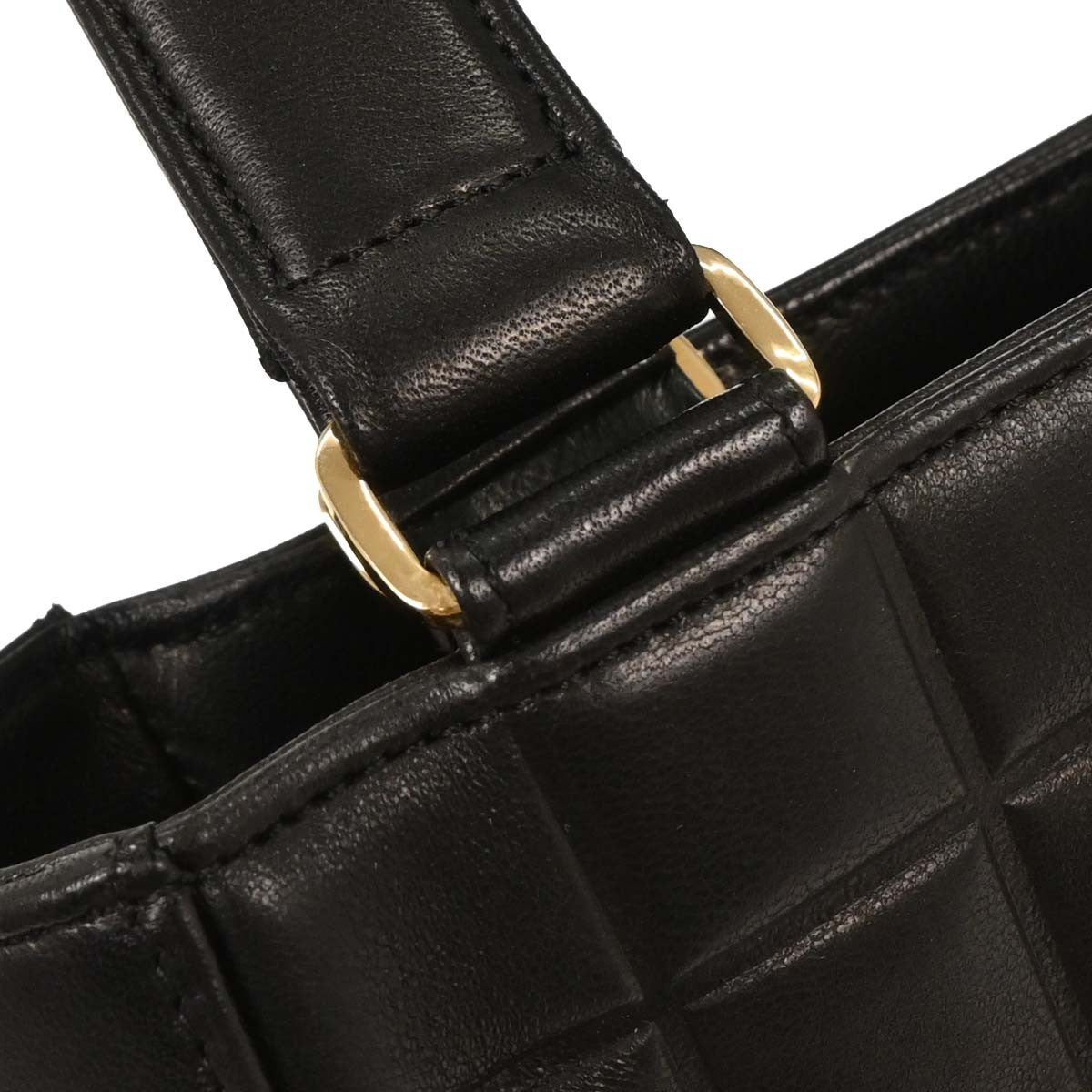 Chanel Chocolate Bar Cc Tote Quilted Leather Black Leather Tote Bag Bag (Pre-Owned)