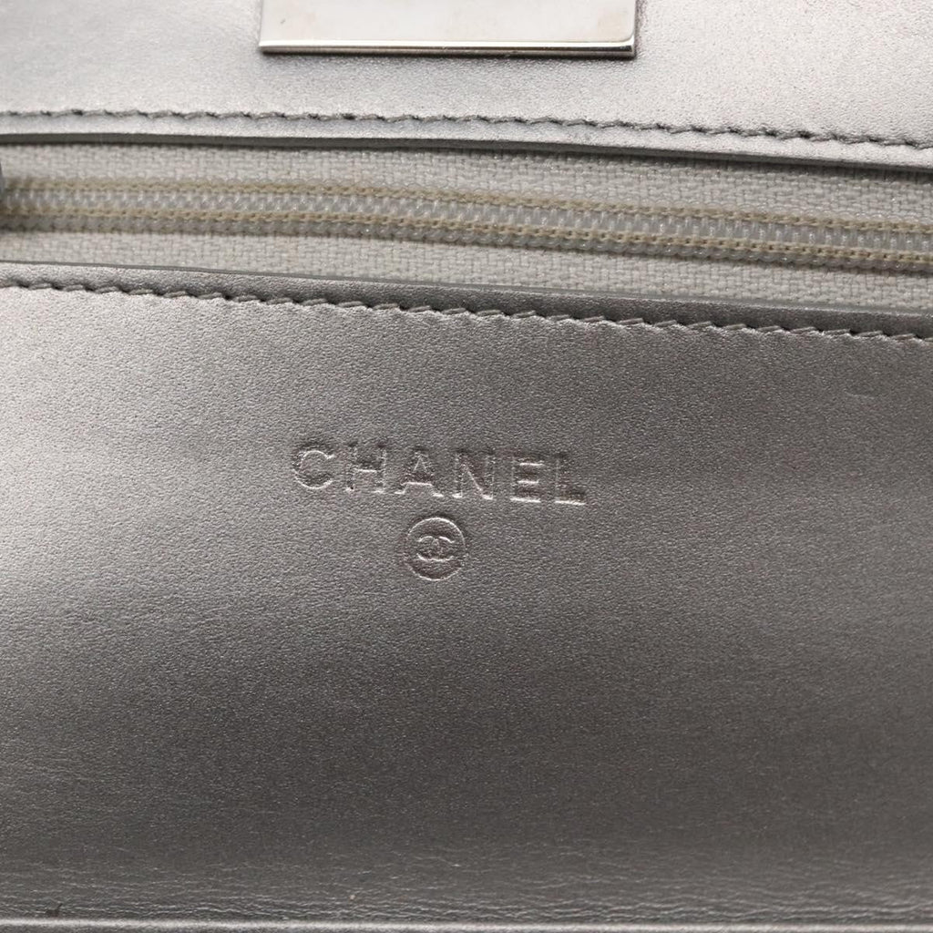 Chanel Reissue 2.55 Wallet On Chain Quilted Lambskin Silver Leather Shoulder Bag Bag (Pre-Owned)