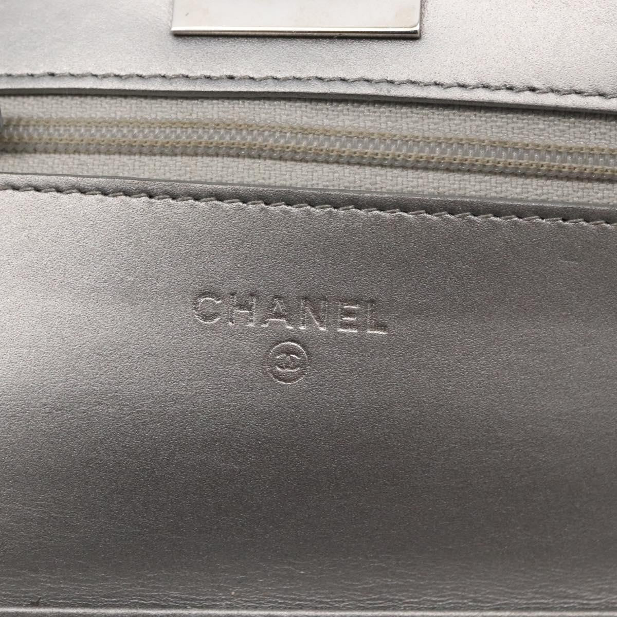 Chanel Reissue 2.55 Wallet On Chain Quilted Lambskin Silver Leather Shoulder Bag Bag (Pre-Owned)