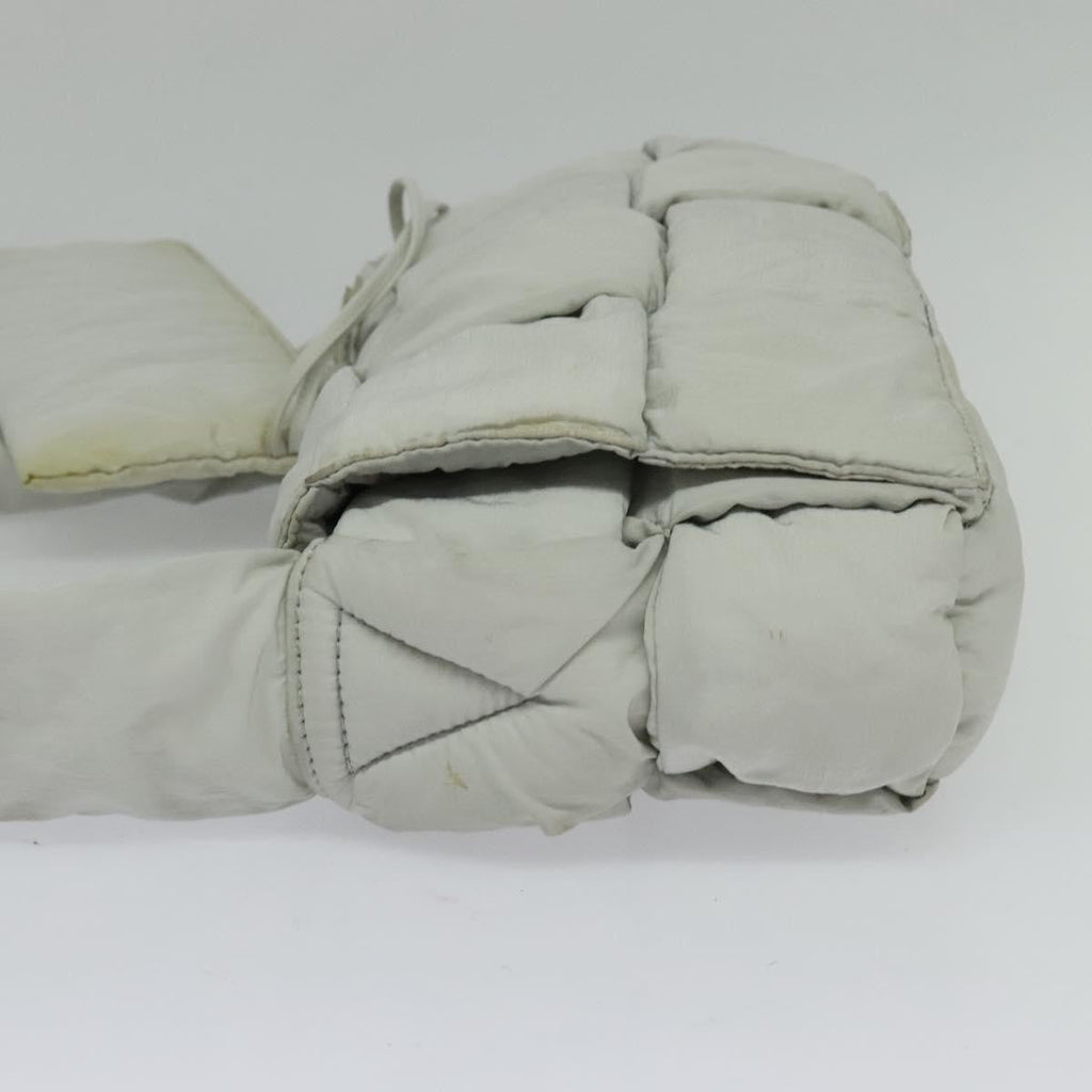 Bottega Veneta Padded Tech Cassette Crossbody Bag Intrecciato Nylon Gray Nylon Shoulder Bag Bag (Pre-Owned)
