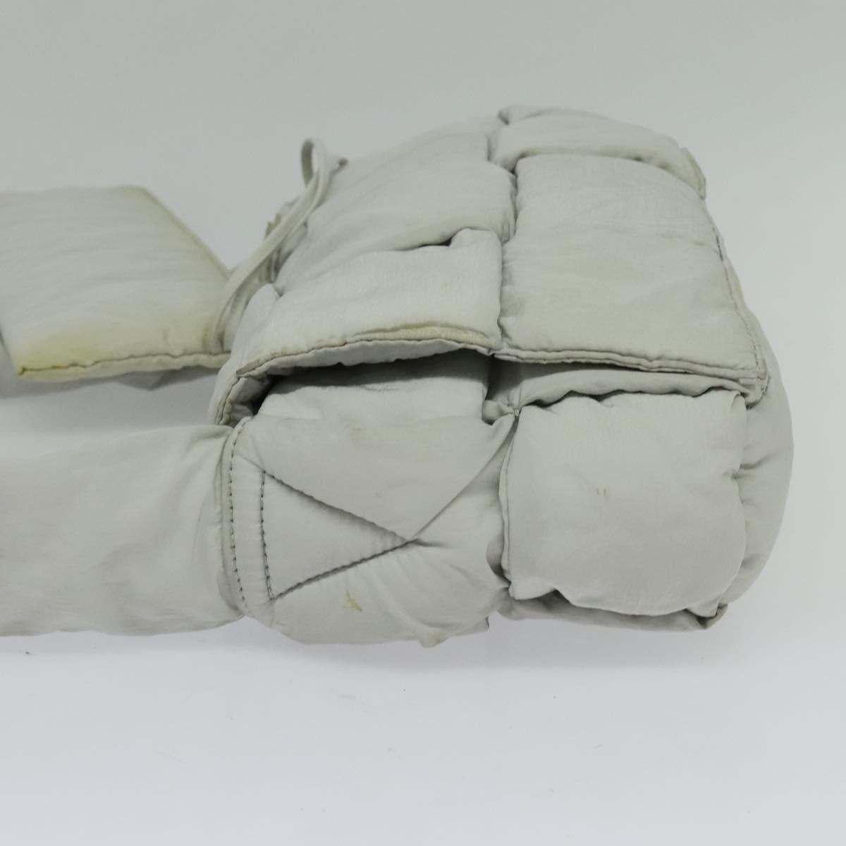 Bottega Veneta Padded Tech Cassette Crossbody Bag Intrecciato Nylon Gray Nylon Shoulder Bag Bag (Pre-Owned)