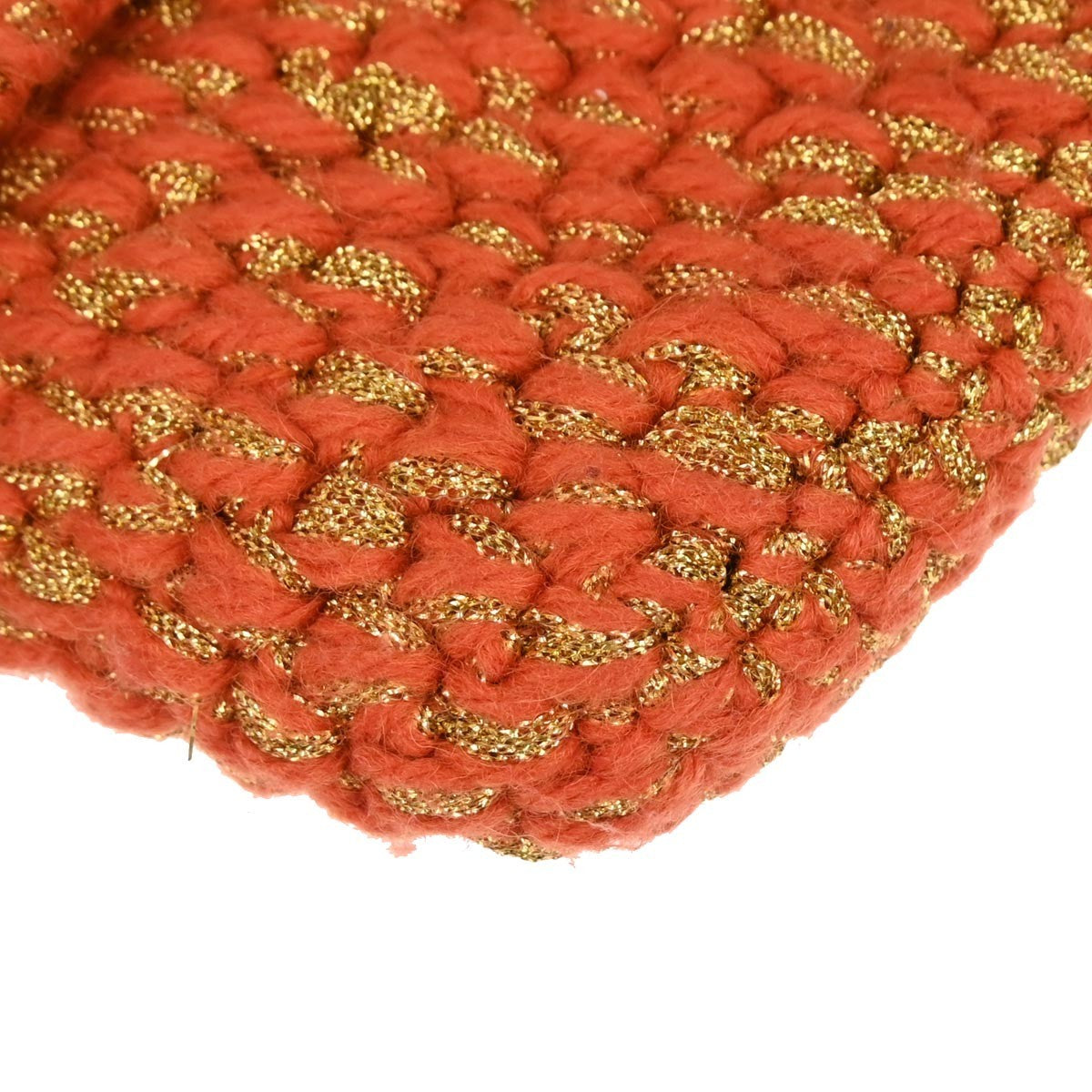Fendi Baguette Bag Wool Orange Wool Shoulder Bag Bag (Pre-Owned)