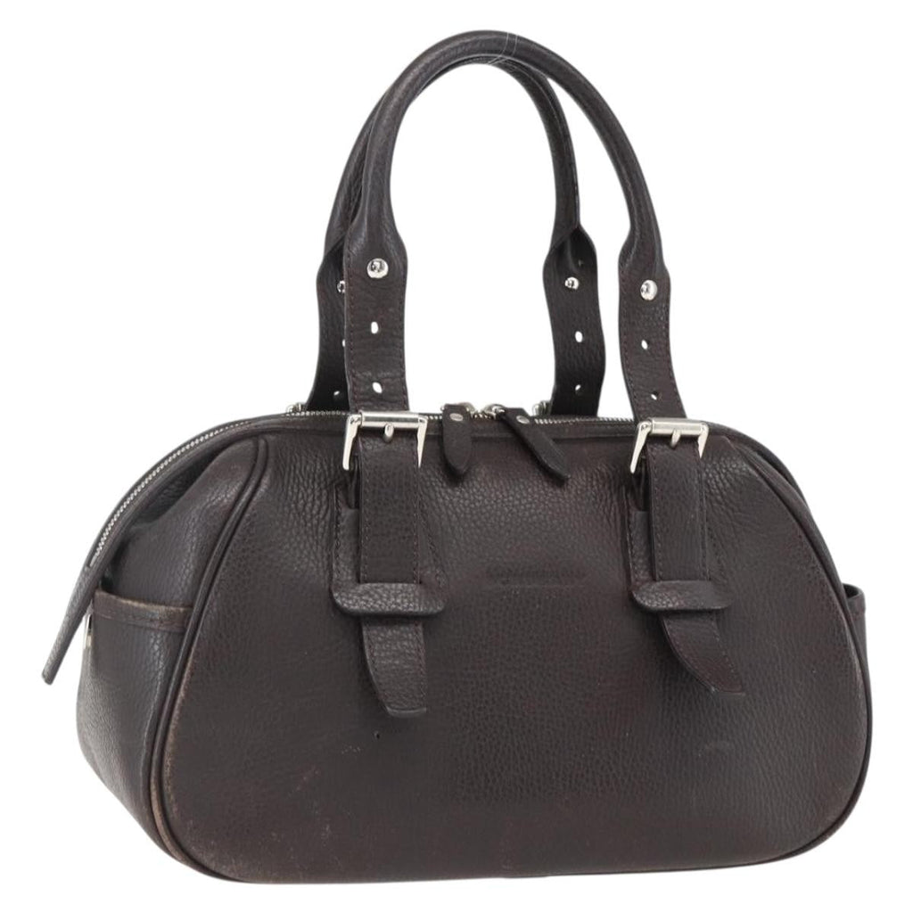 Burberry Vintage Handbag Leather Brown Leather Handbag (Pre-Owned)