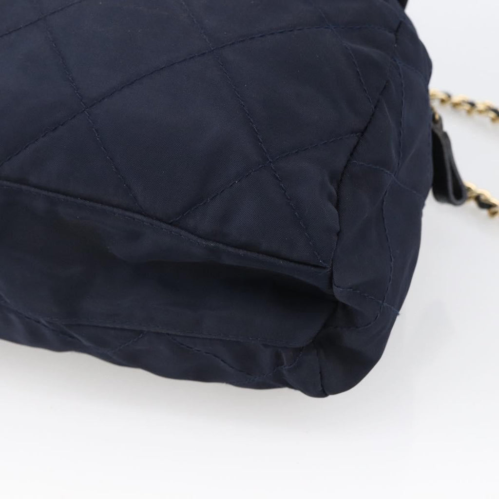 Prada Re-Edition 1995 Chain Tote Quilted Re-Nylon Navy Nylon Shoulder Bag Bag (Pre-Owned)