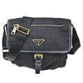 Prada Buckle Messenger Bag Tessuto Black Nylon Shoulder Bag Bag (Pre-Owned)