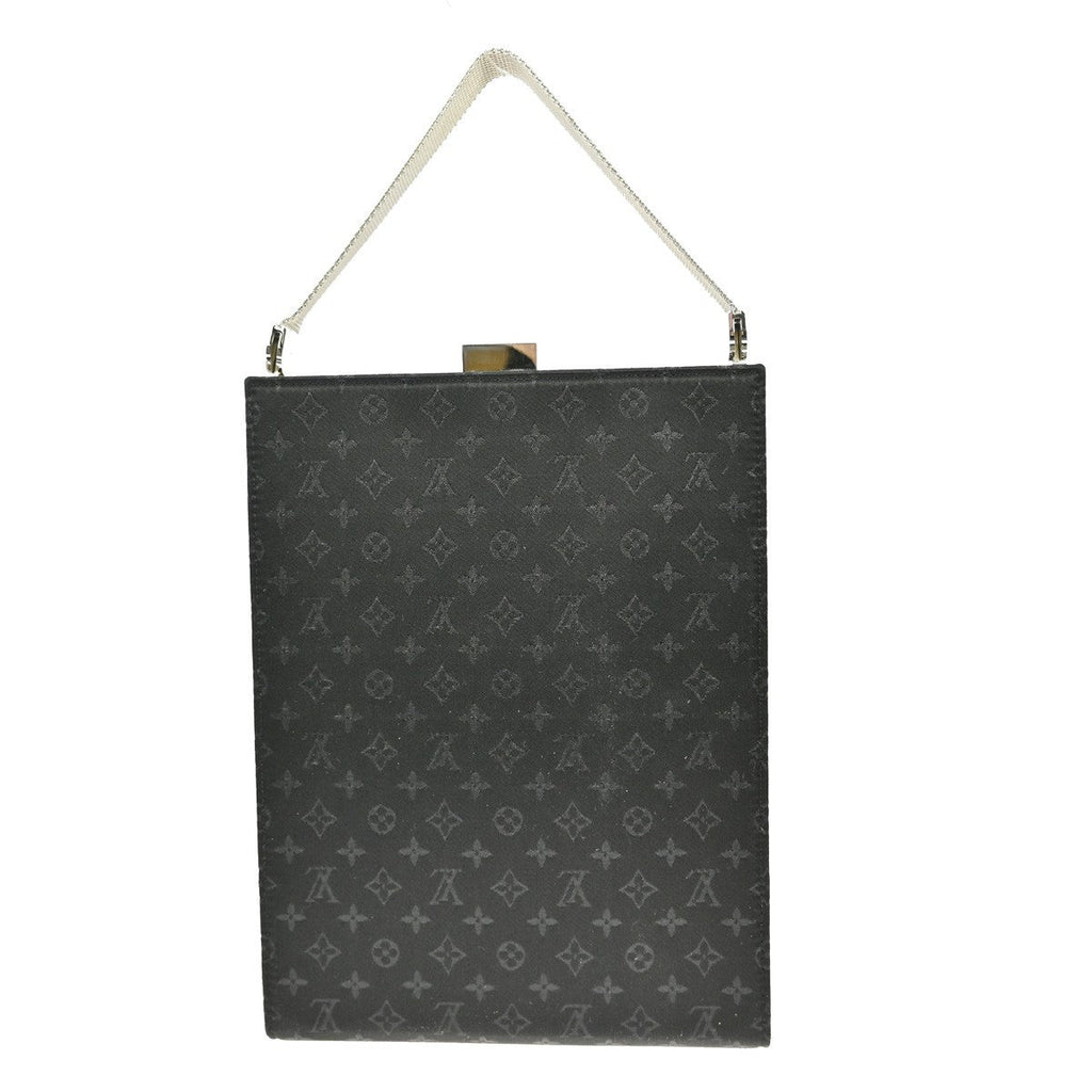 Louis Vuitton Saint Ange Handbag Monogram Satin Black Satin Handbag (Pre-Owned)