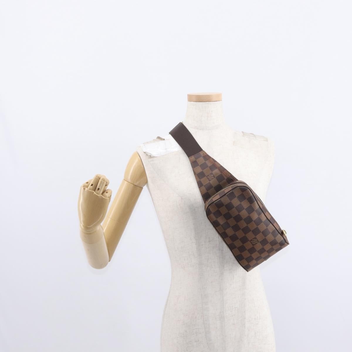 Louis Vuitton Geronimos Waist Bag Damier Brown Canvas Shoulder Bag Bag (Pre-Owned)