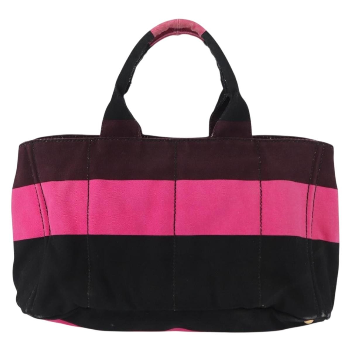 Prada Canapa Tote Canvas Pink Canvas Tote Bag Bag (Pre-Owned)